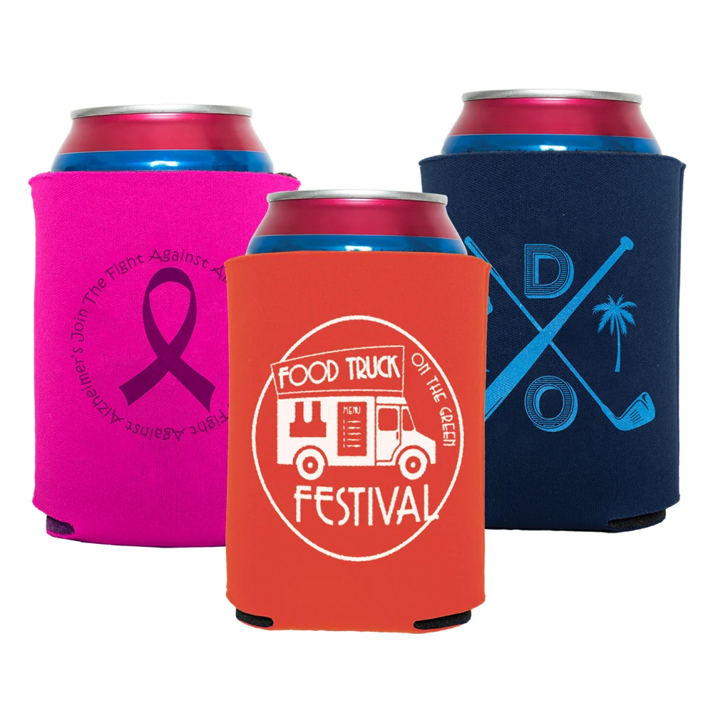 Collapsible Foam Can Cooler, custom koozie with logo imprint 1