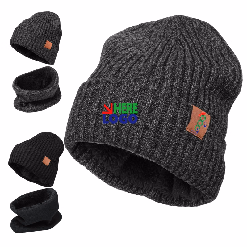 Premium Quality Men's Knit Hat Two-Piece Set MOQ100