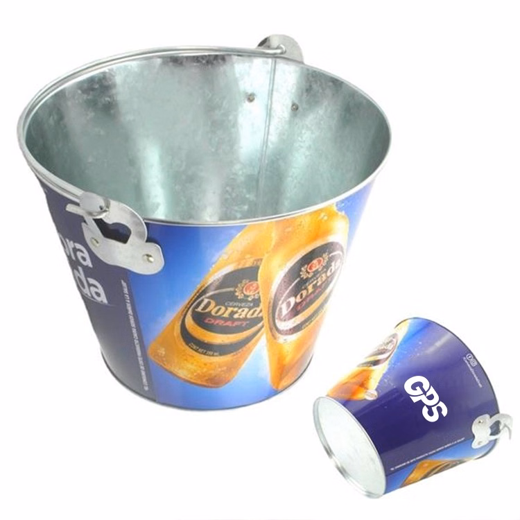 5 Qt Galvanized Metal Ice Bucket/ Beer Bucket