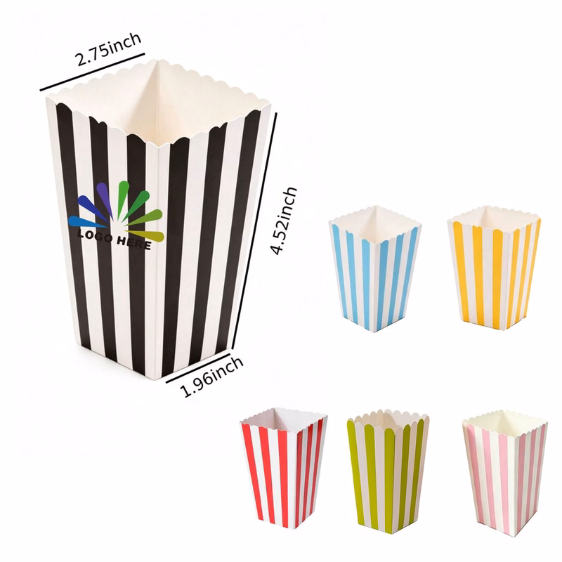 Striped Paper Popcorn Box