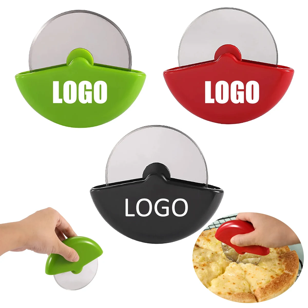 Handheld Round Rolling Pizza Cutter 1