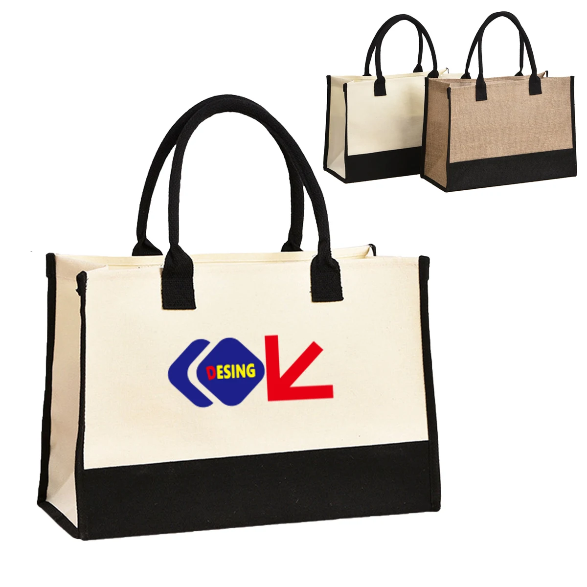 Canvas Handheld Tote Bag, custom tote bag with logo imprint 1