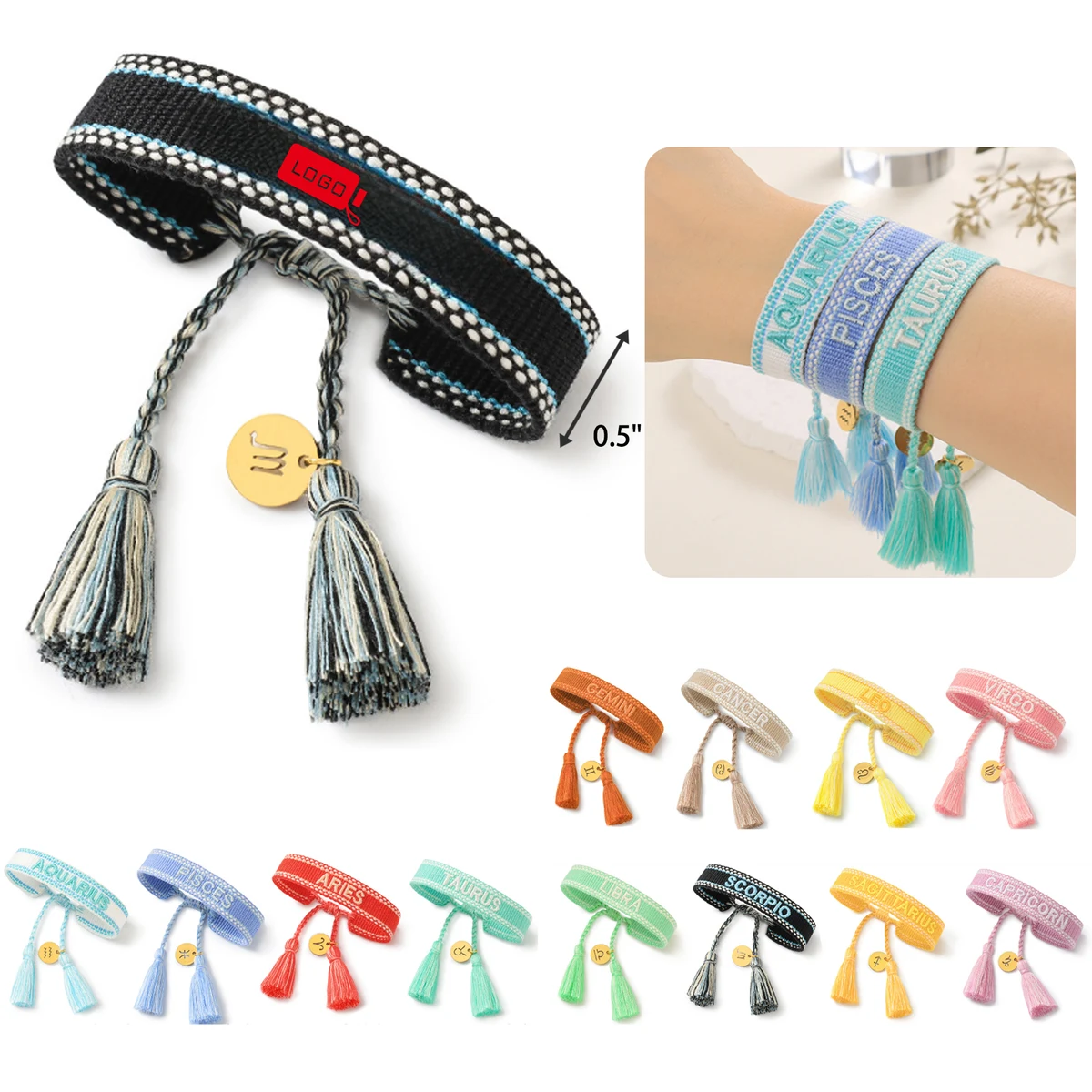 MOQ 50 PCS Durable Constellation Braided Bracelet 1