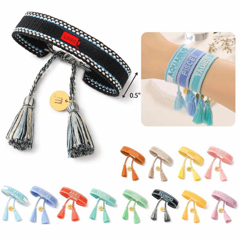 MOQ 50 PCS Durable Constellation Braided Bracelet