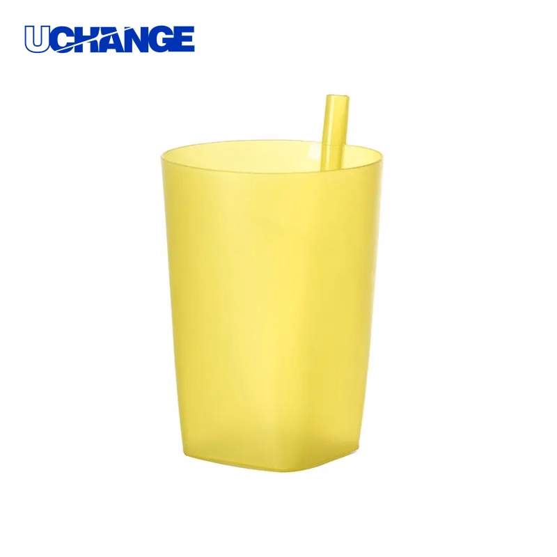 12oz Plastic Milk Cup with Straw for Kids