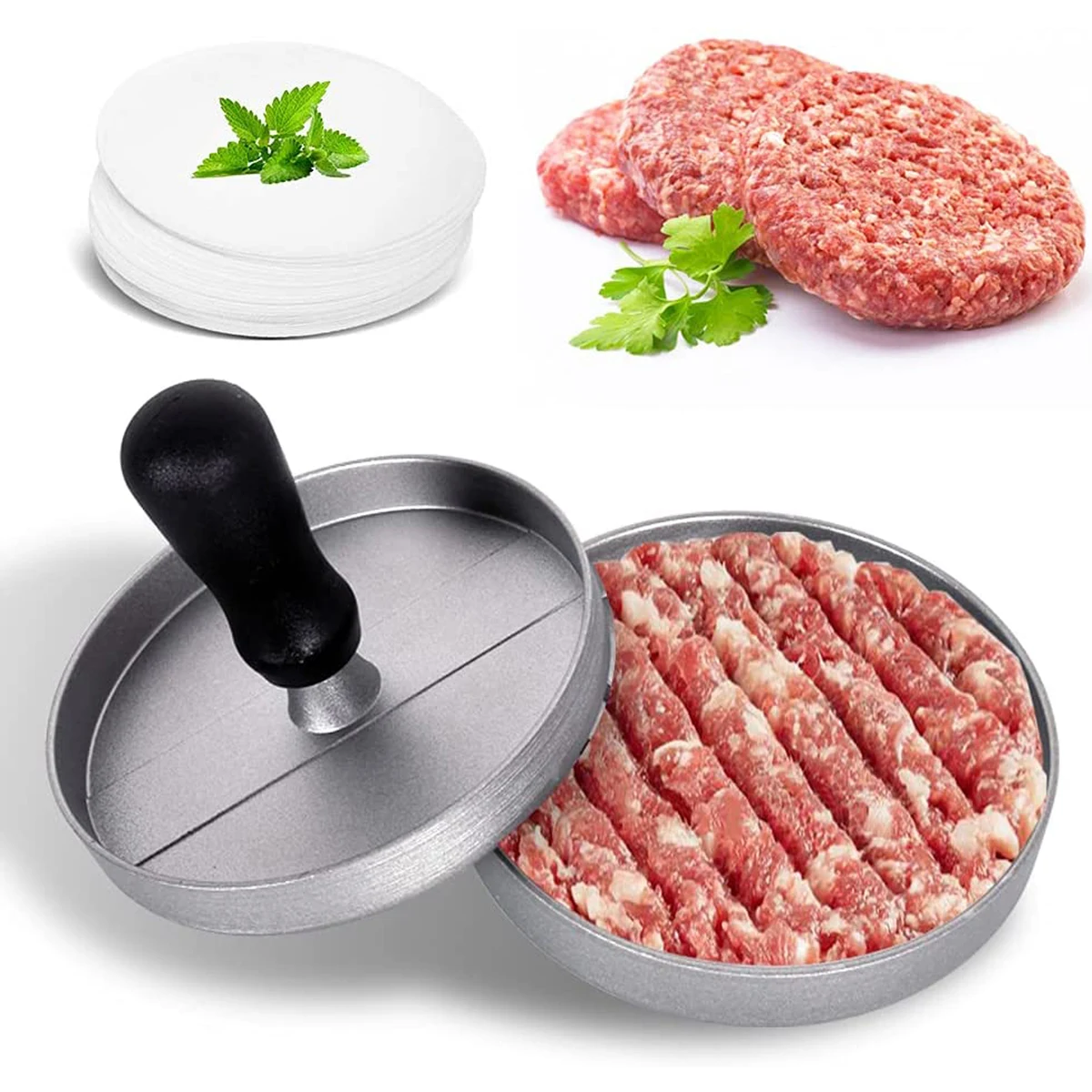 Non-Stick Aluminum Hamburger Press Patty Maker 1