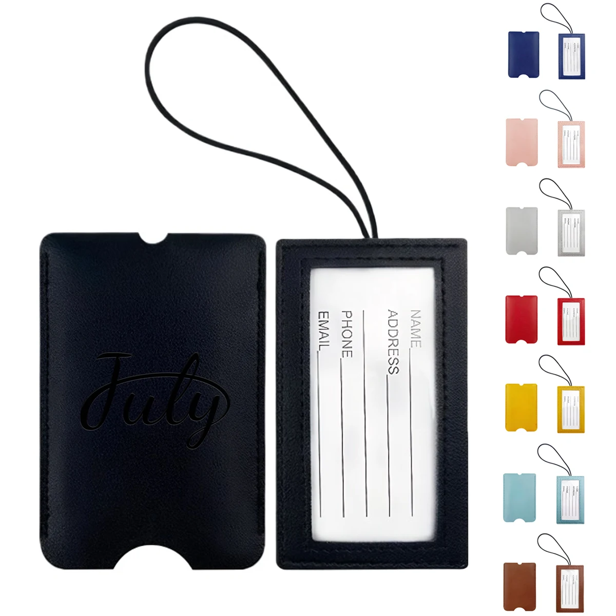 PU Leather Pull Out Luggage Tag 1