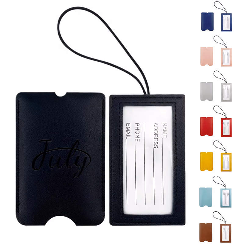 PU Leather Pull Out Luggage Tag