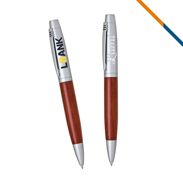 Custom 5.5 in Wooden Ballpoint with Metal Accents — Executive Desk Giveaway 1