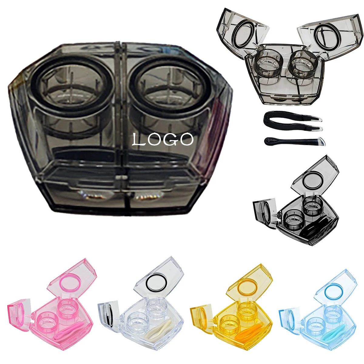 Scissor Door Series Clear No-twist Contact Lens Case 1