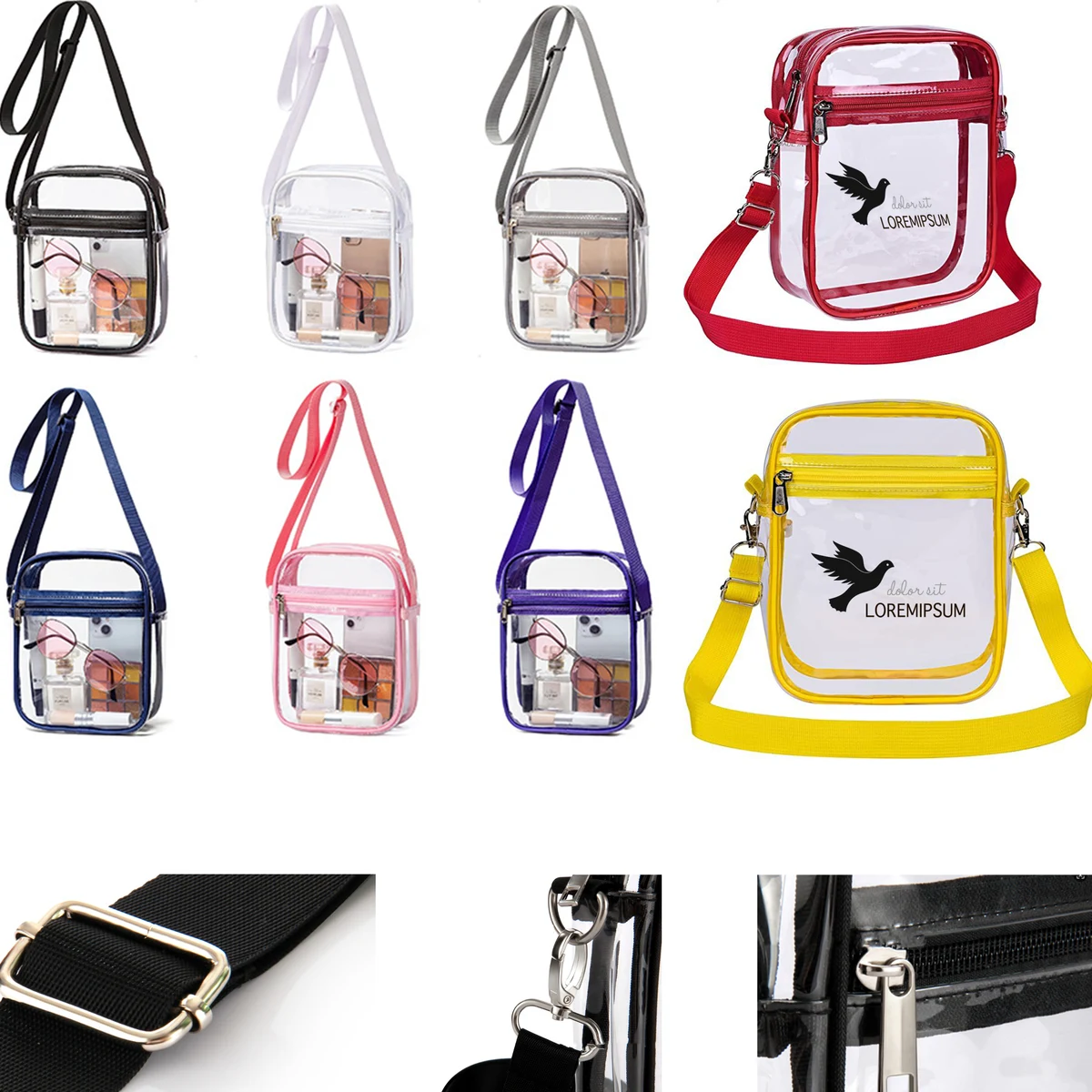 PVC Transparent Shoulder Messenger Bag Purse Han 1