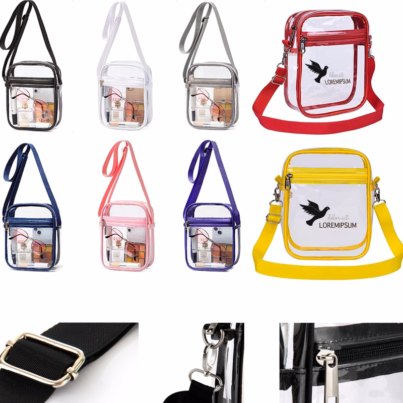 PVC Transparent Shoulder Messenger Bag Purse Han