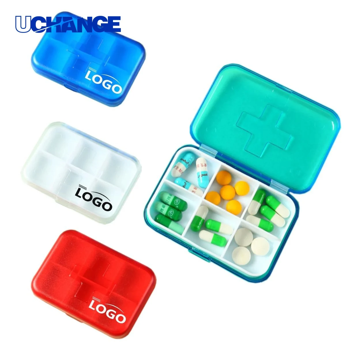 Health Portable Pill Organizer with 6 Compartments for Weekly Use 1