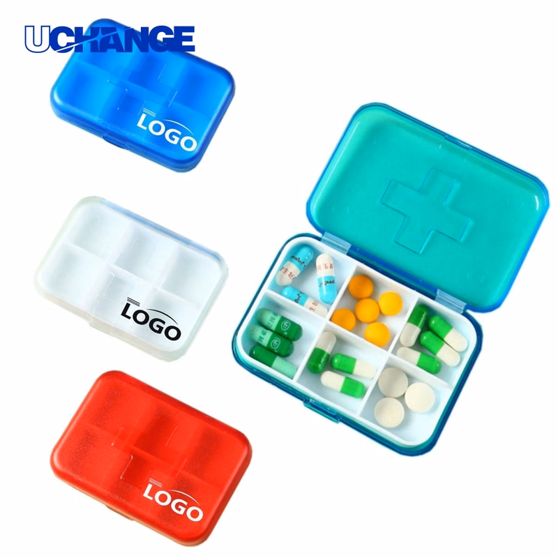 Health Portable Pill Organizer with 6 Compartments for Weekly Use