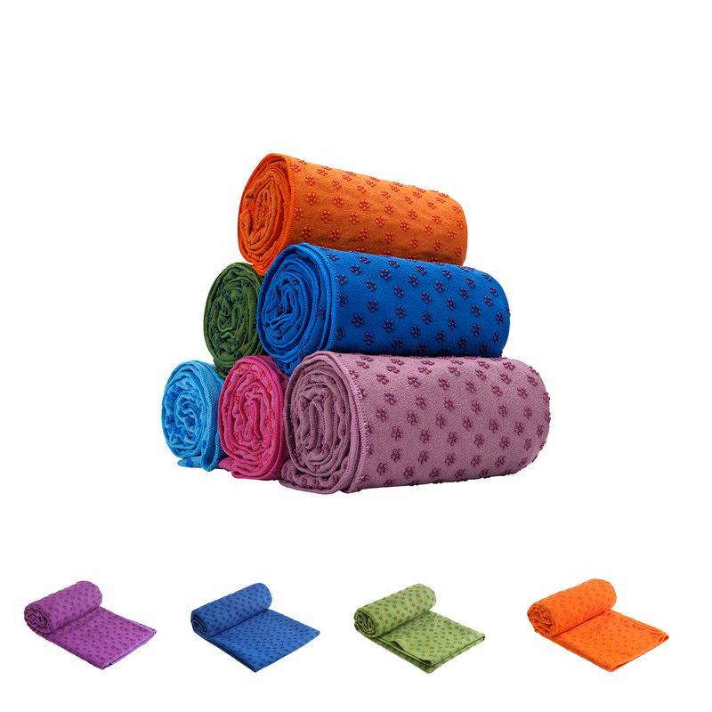 Non-Slip Yoga Towel with Black Mesh Bag