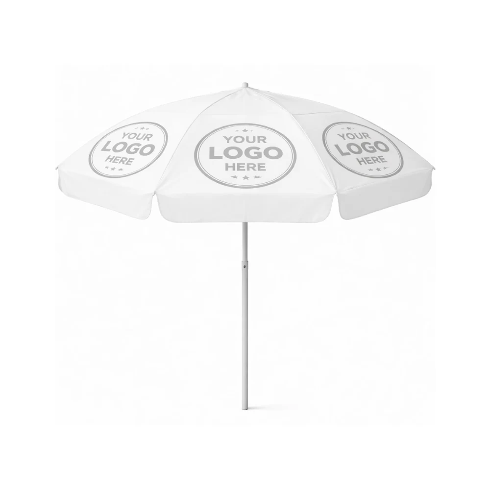 6.5' Display Umbrella White w/Logo 1