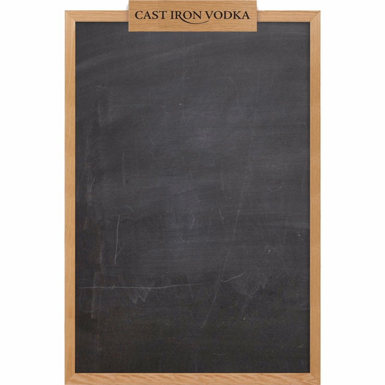 Oak Frame Wall Chalkboard with Header - 24"w x 36"h