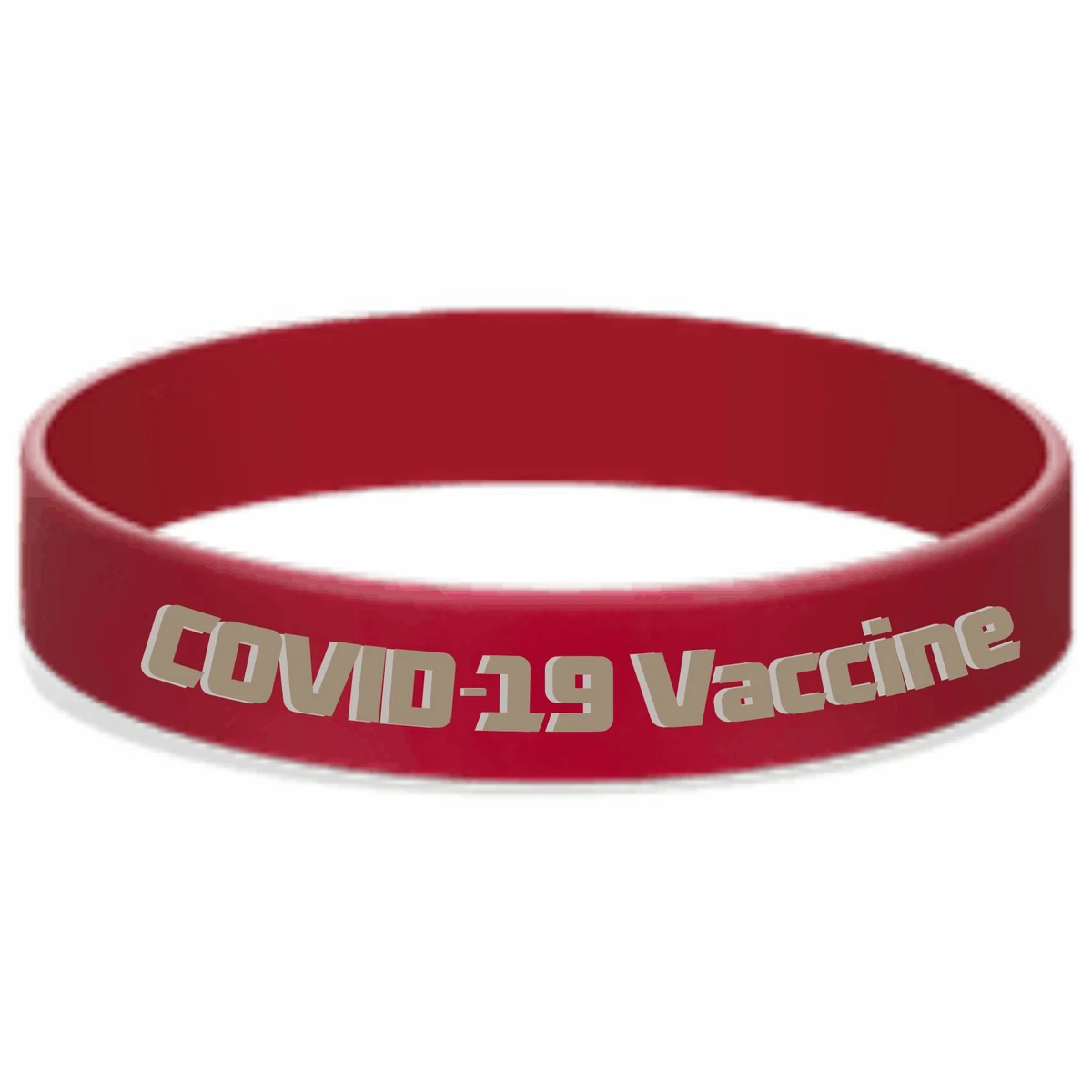 COVID 19 Vaccine Deboss-Fill Silicone Band 1