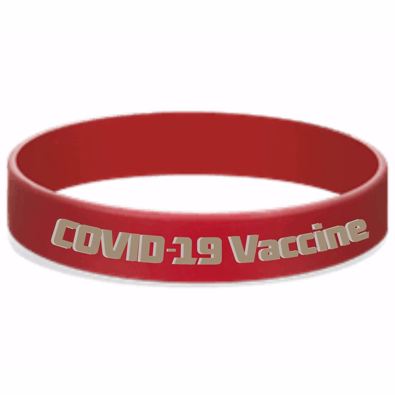 COVID 19 Vaccine Deboss-Fill Silicone Band