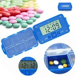 6 Compartment Medicine Pill Case With Alarm Clock Function 1
