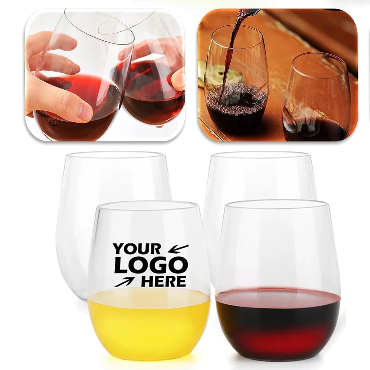 12oz Biodegradable PLA Stemless Wine Cup 1