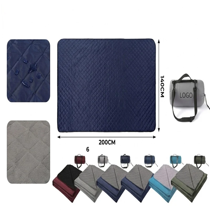 Fleece Picnic Blanket W/ Handle 1