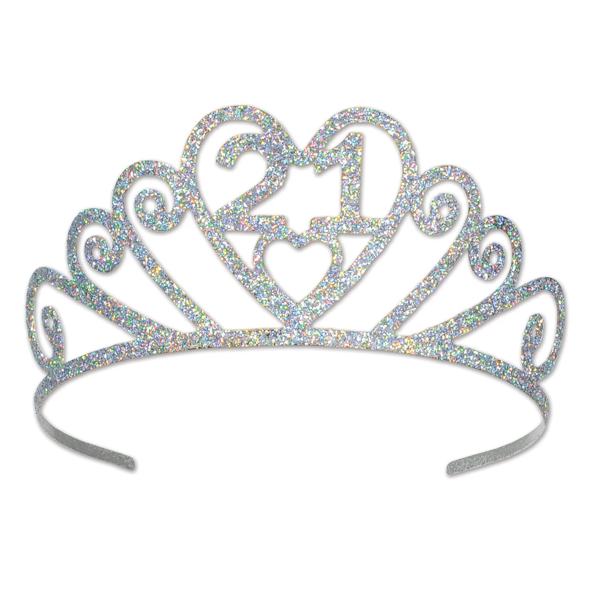 Glittered Metal "21" Tiara 1