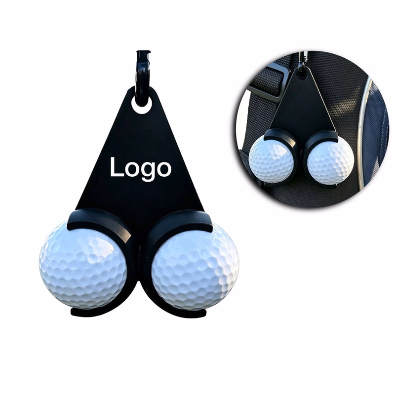 Portable Plastic Dual Golf Ball Holder With Hook
