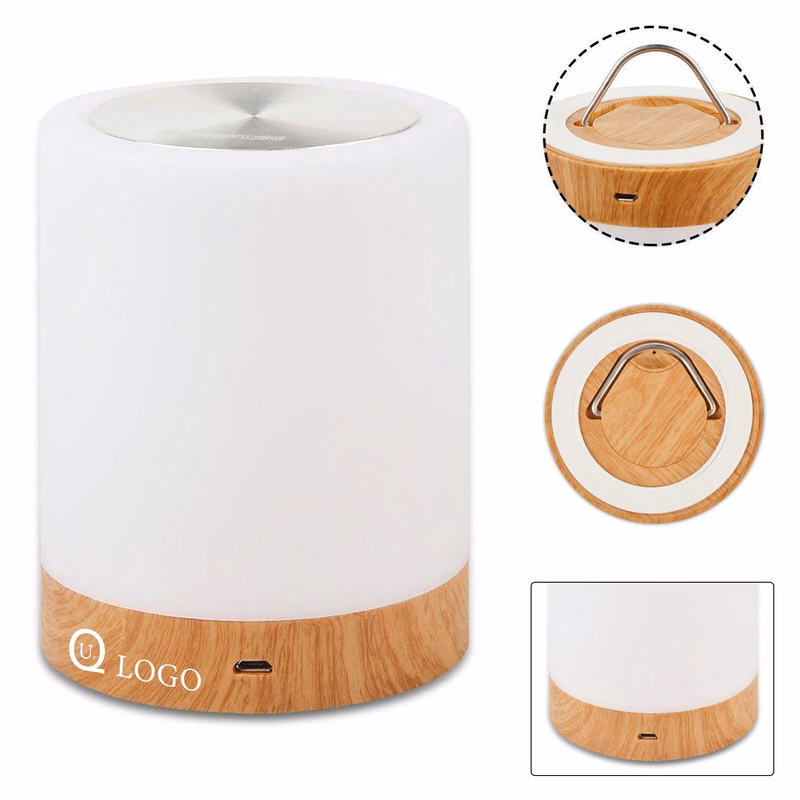 Touch Bedside Wood Grain Night Lamp