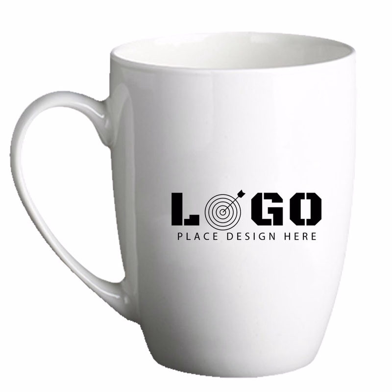 11 oz Custom Imprint Glossy Mugs Curved Grip