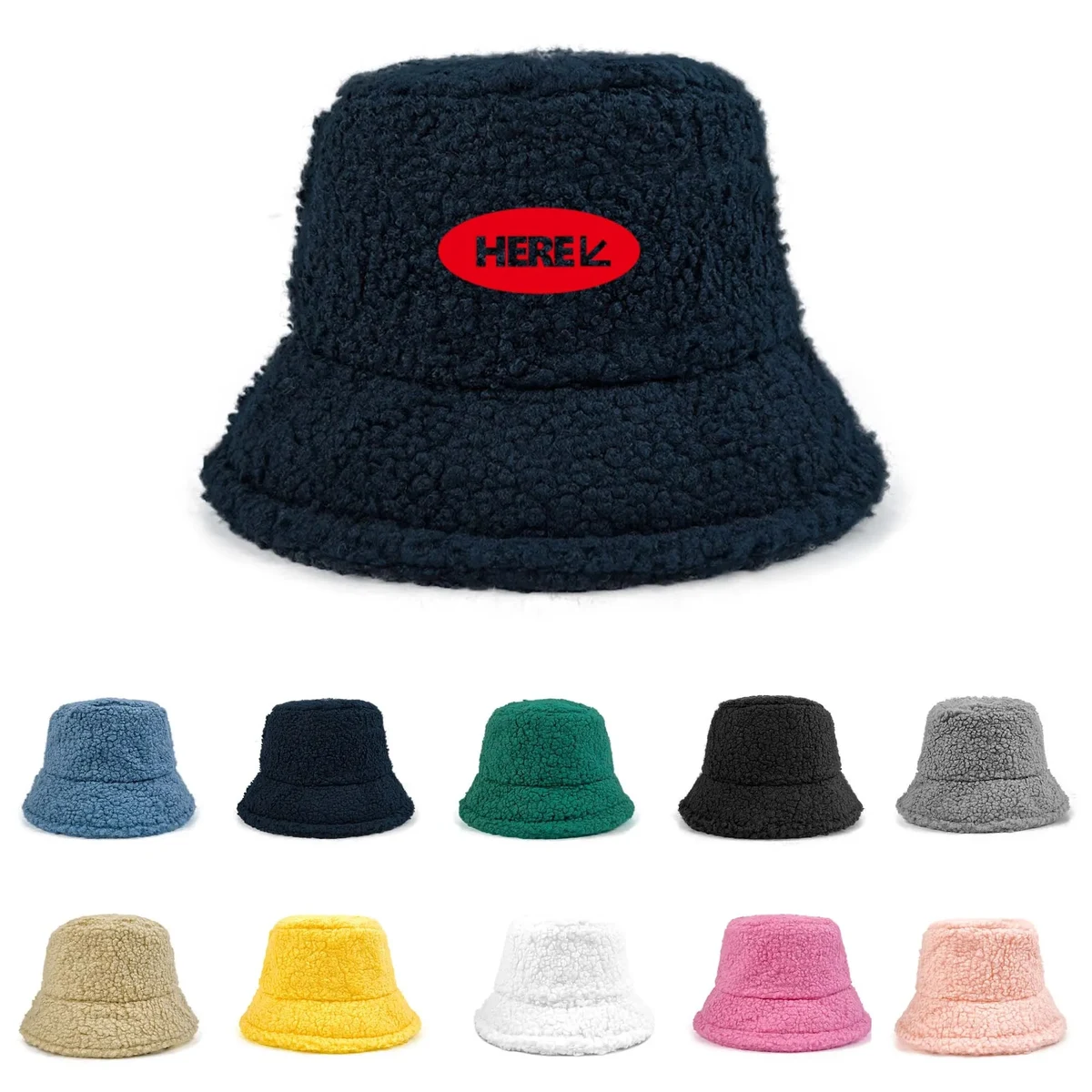 Winter Lamb Wool Warmth Bucket Hat 1