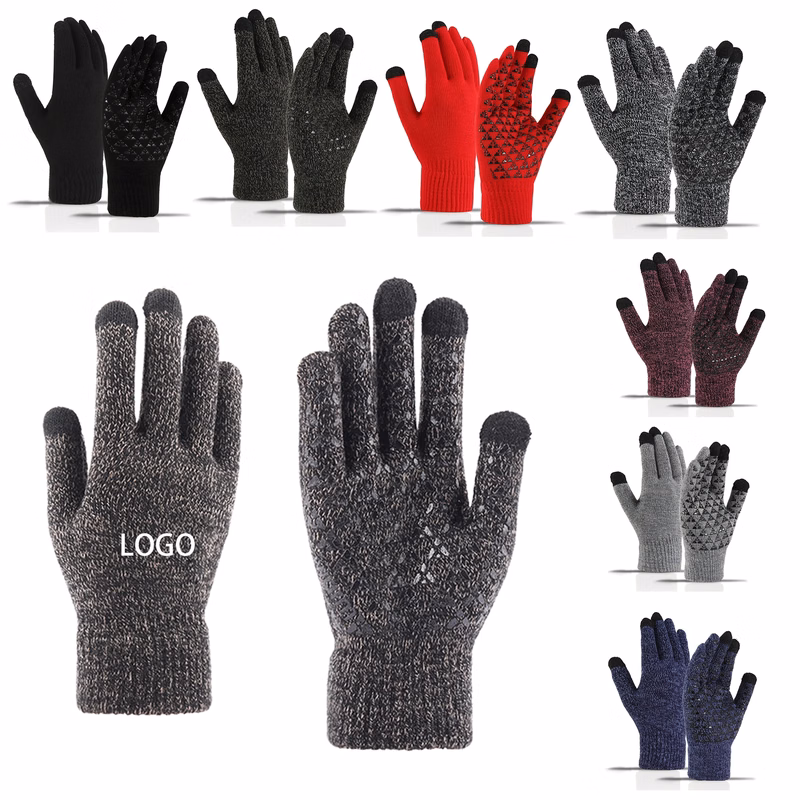 Anti Slip Touch Screen Lined Knit Gloves