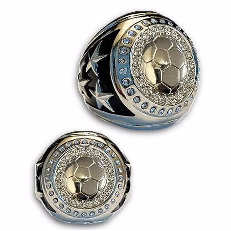 Soccer Championship Bling Ring Silver