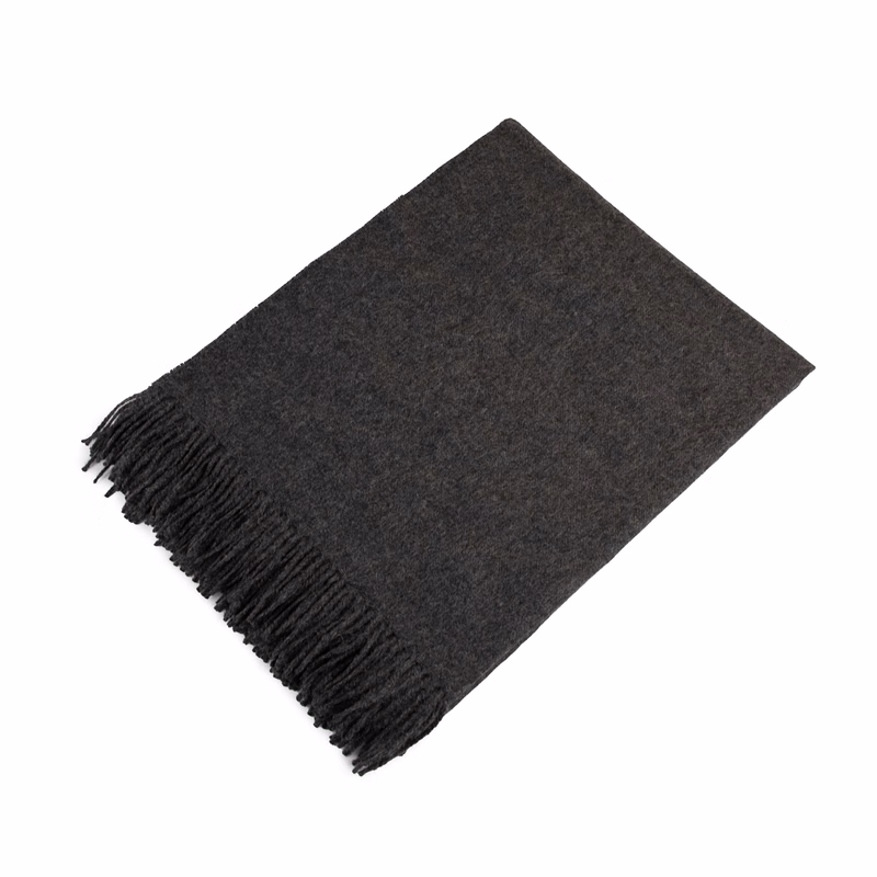 Dark Gray 100% Alpaca Throw Blanket