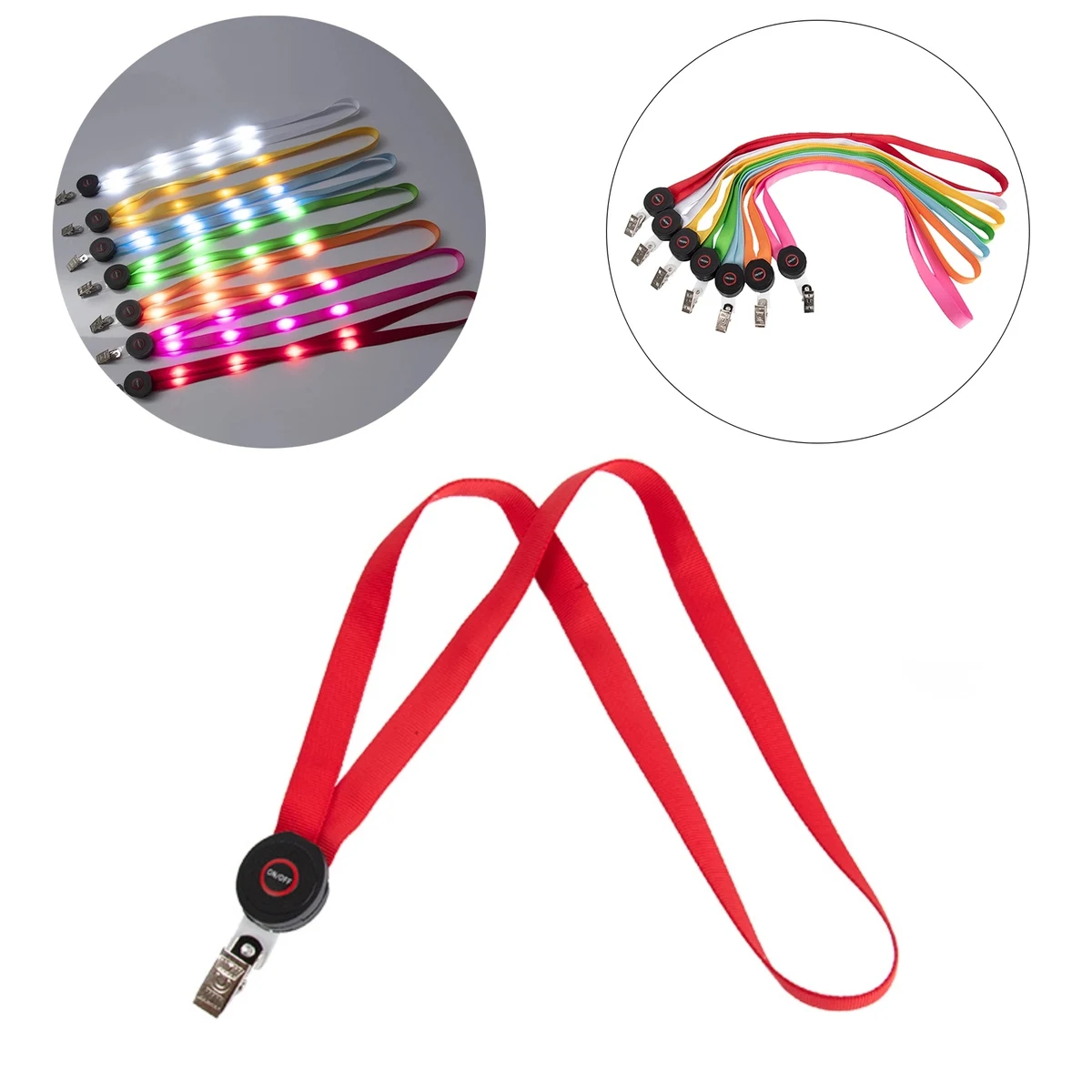 LED Light Up Neck Lanyard With Clip 1