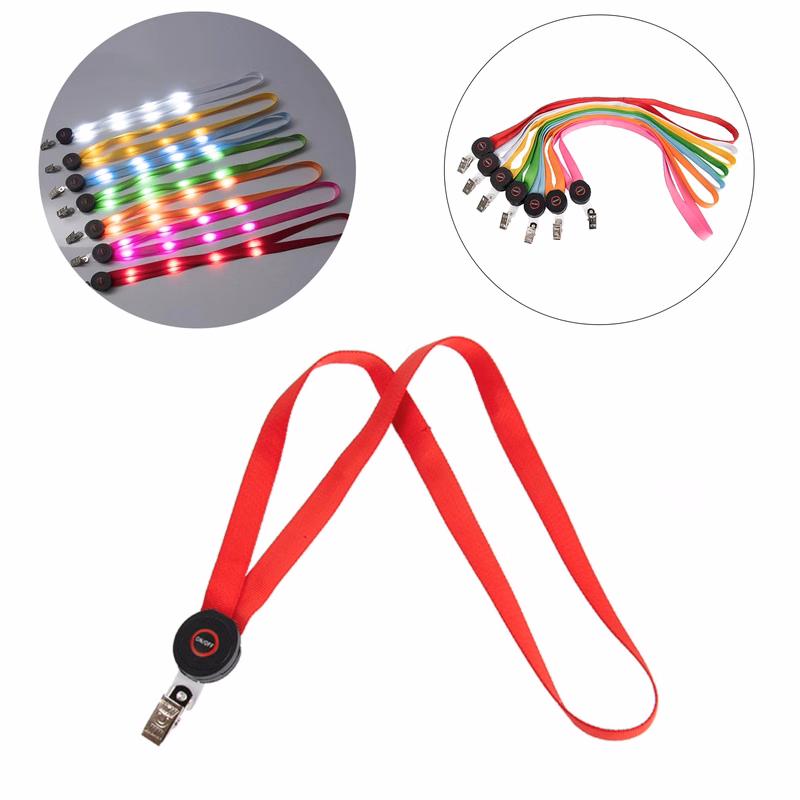 LED Light Up Neck Lanyard With Clip