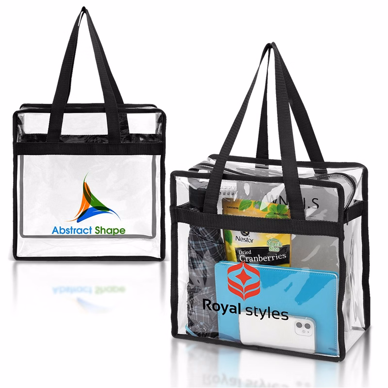 Custom Clear Zipper Tote Bag for Stadiums & Events