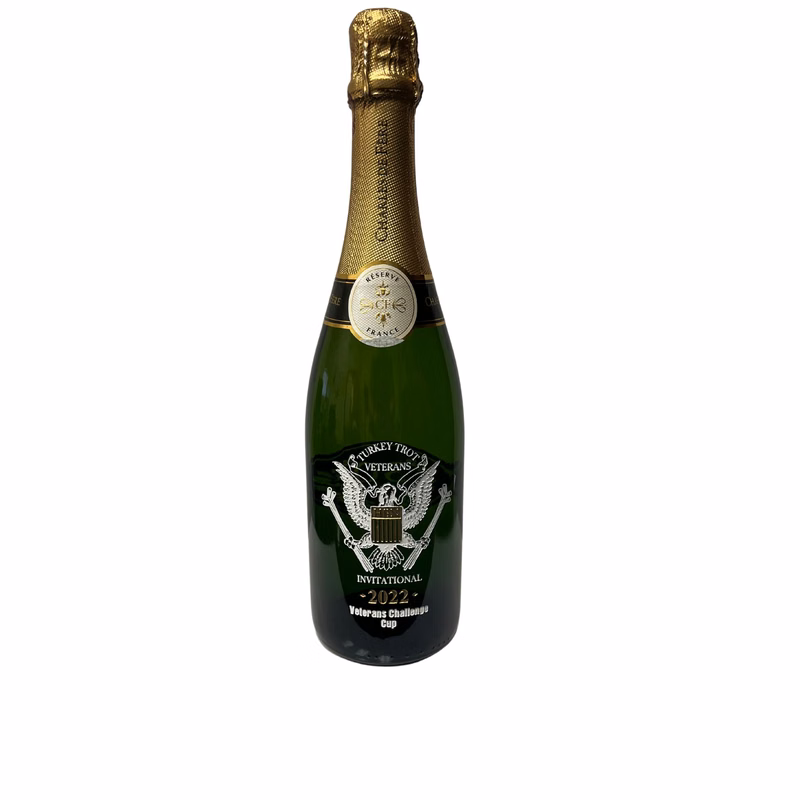 Deep Etched Champagne Bottle