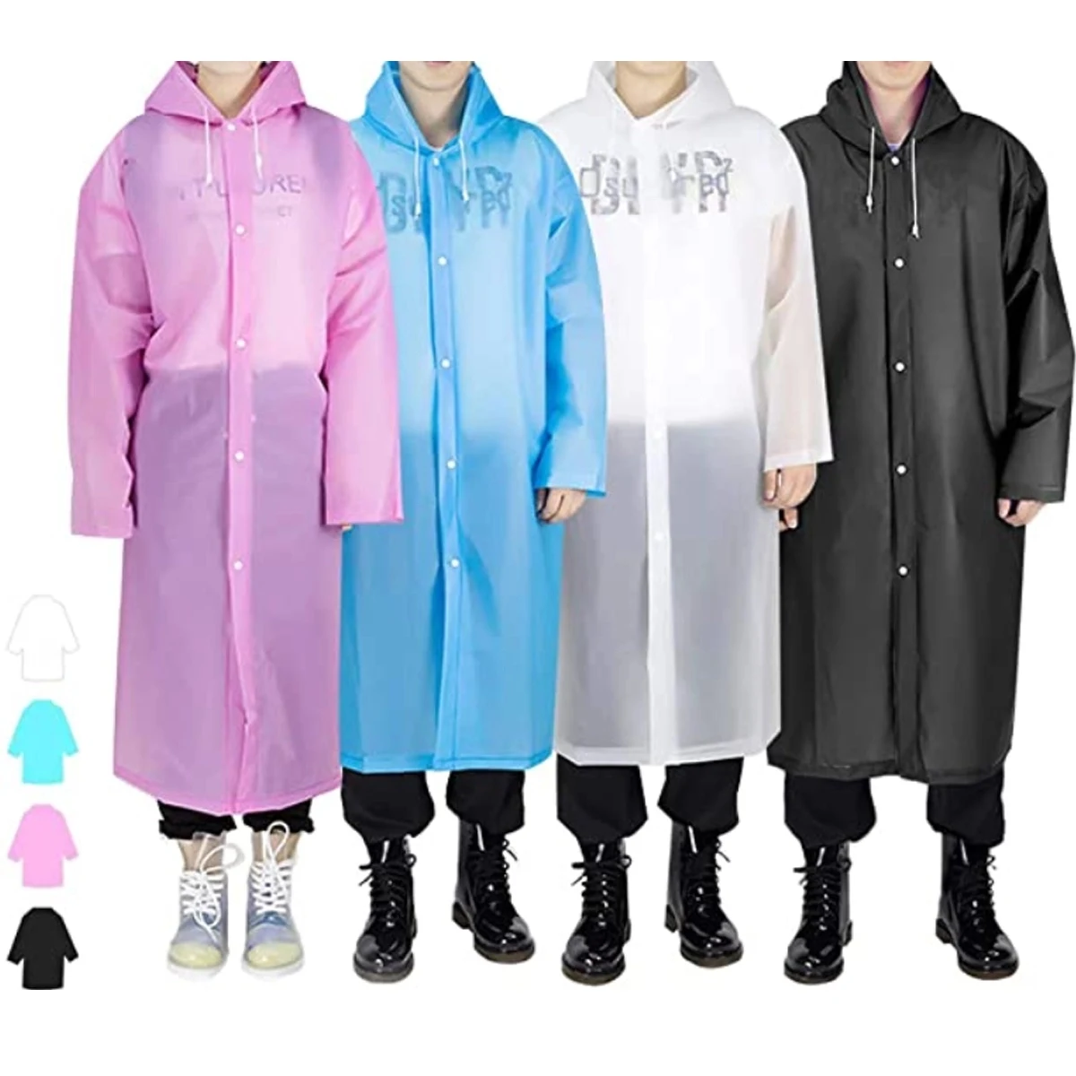 Reusable EVA Raincoat Poncho 1