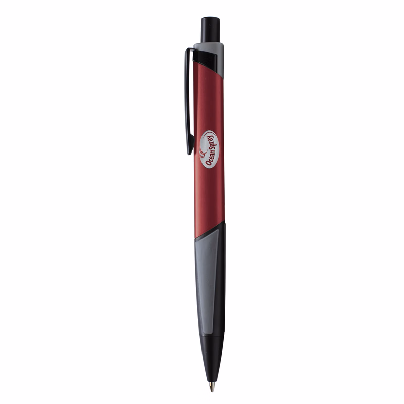 Metal Triangular Retractable Ballpoint Pen with Finger Grip