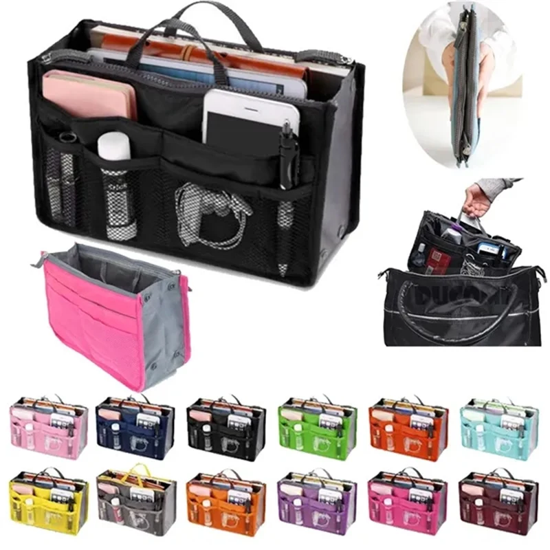Multi Pocket Insert Organizer Bag With Handles 1
