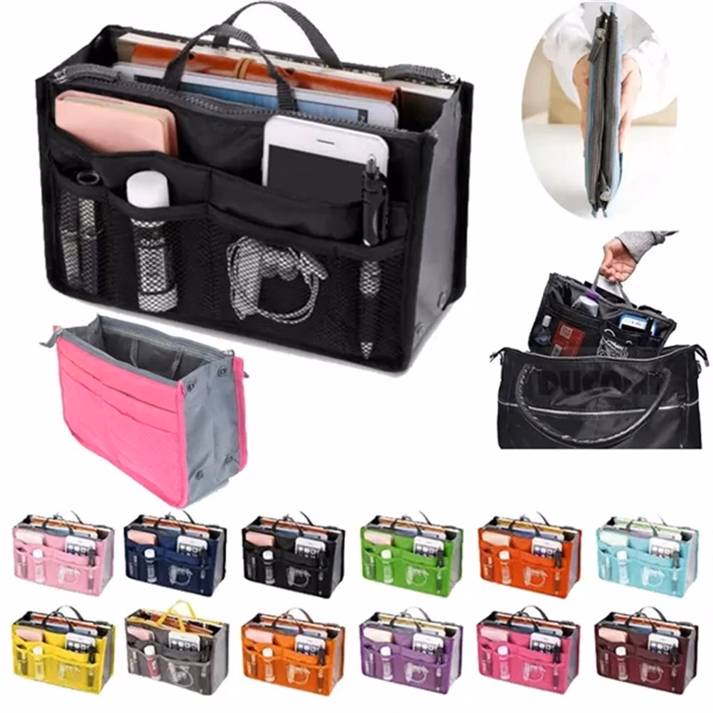 Multi Pocket Insert Organizer Bag With Handles