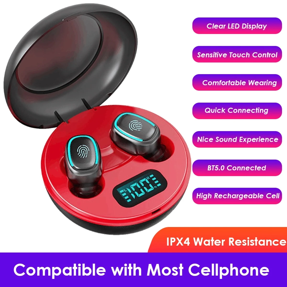 Wireless Earbuds Bluetooth Headphones With Charging Case 1