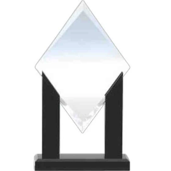 5" x 8" Black Beauty Diamond Acrylic Award with Slide-in Stand 1