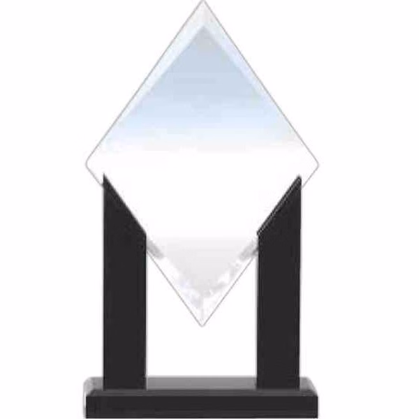 5" x 8" Black Beauty Diamond Acrylic Award with Slide-in Stand