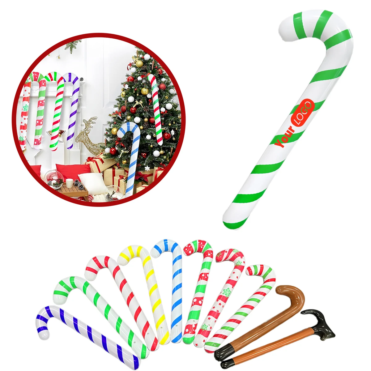 Christmas Atmosphere Candy Cane Balloon 1