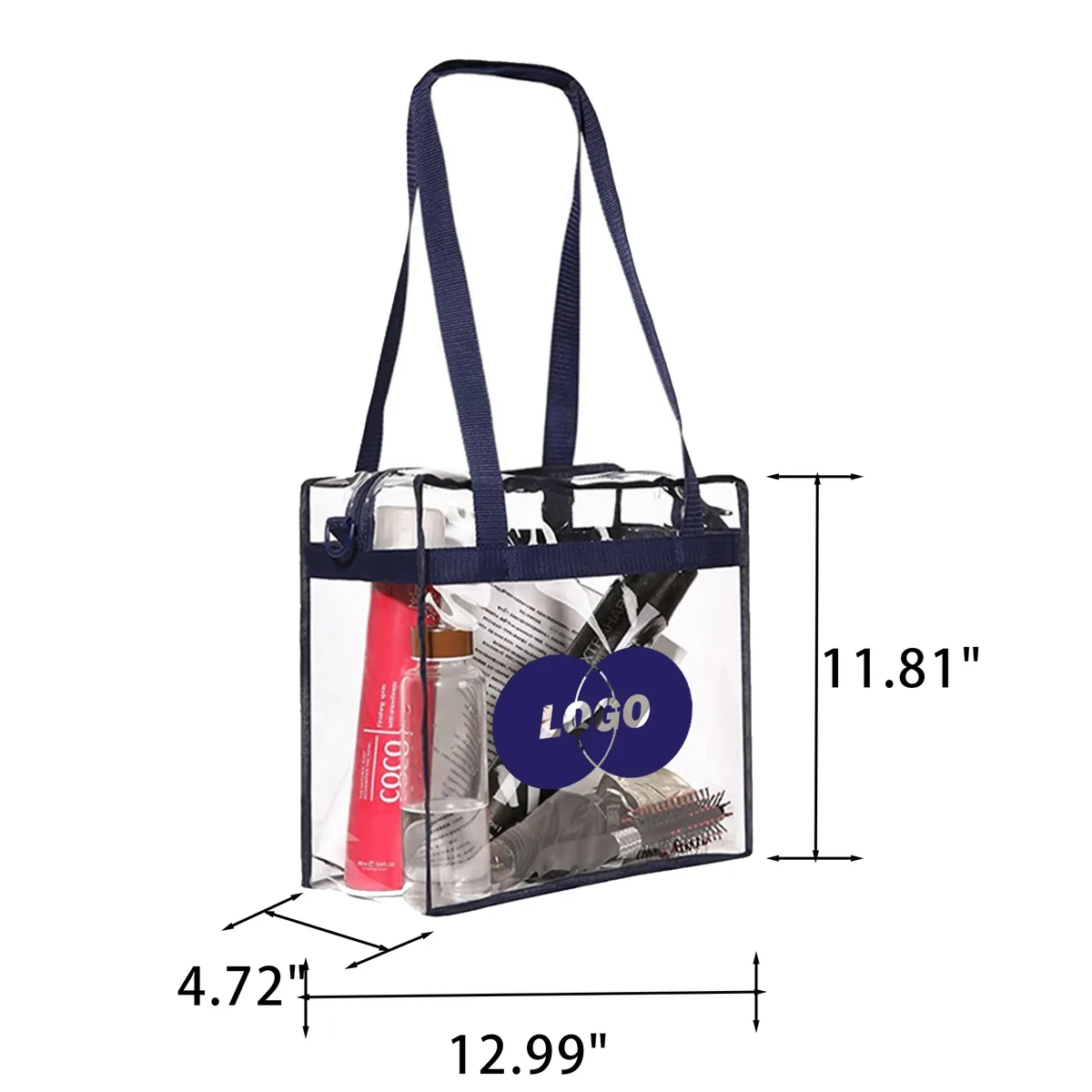 Clear PVC Zipper Tote Bag 1