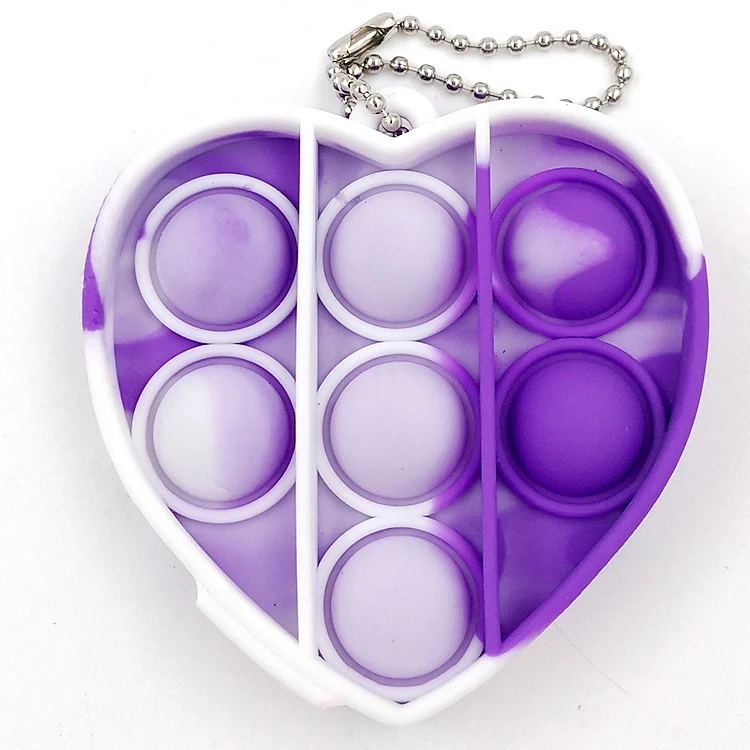 Heart Push Bubble Pops Fidget Keychain 1