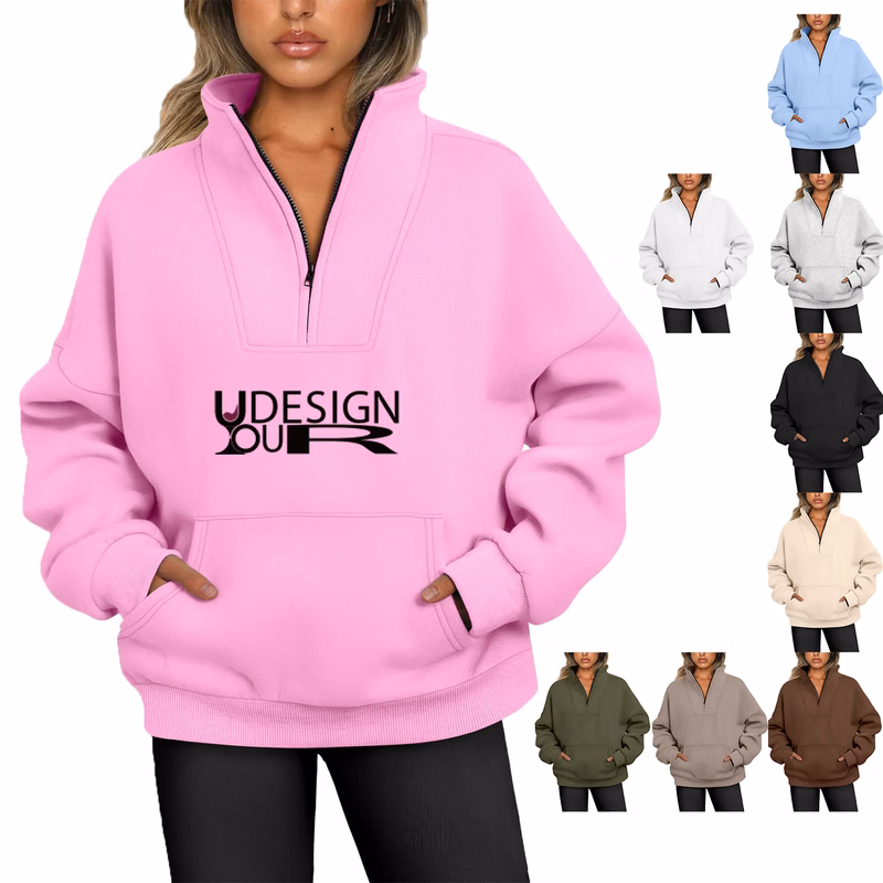 Women's Half-Zip Oversized Fleece Pullover