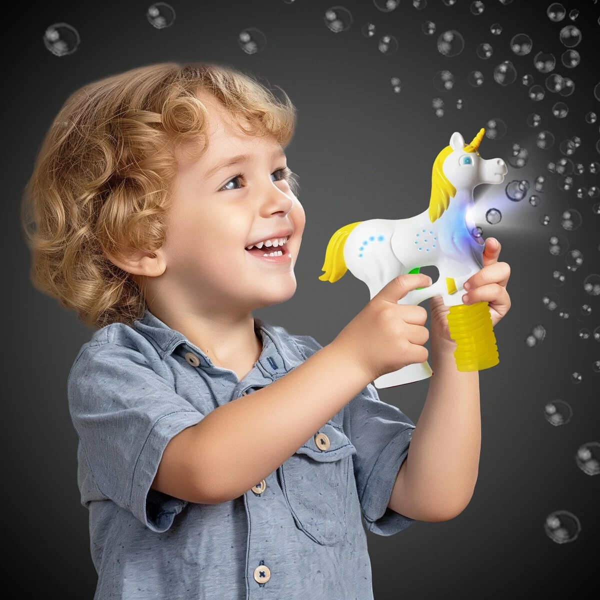 Magical White Unicorn LED Bubble Gun 1